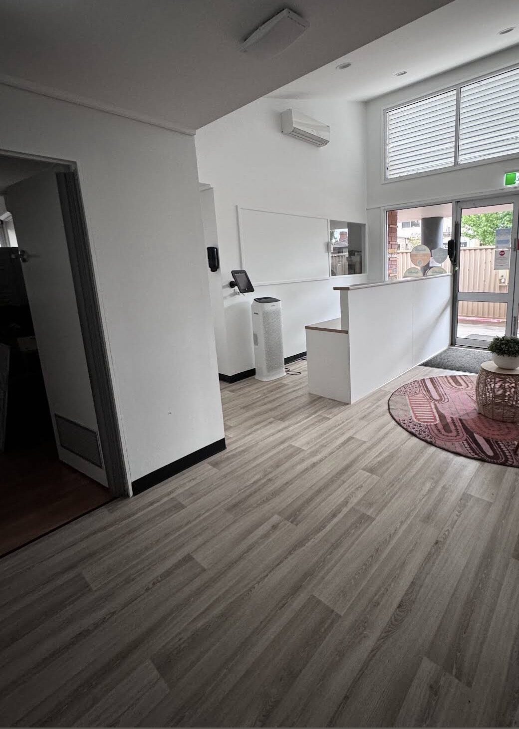Clean reception and shared workplace area